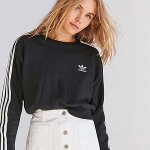 Adidas 3 stripe cropped sweatshirt