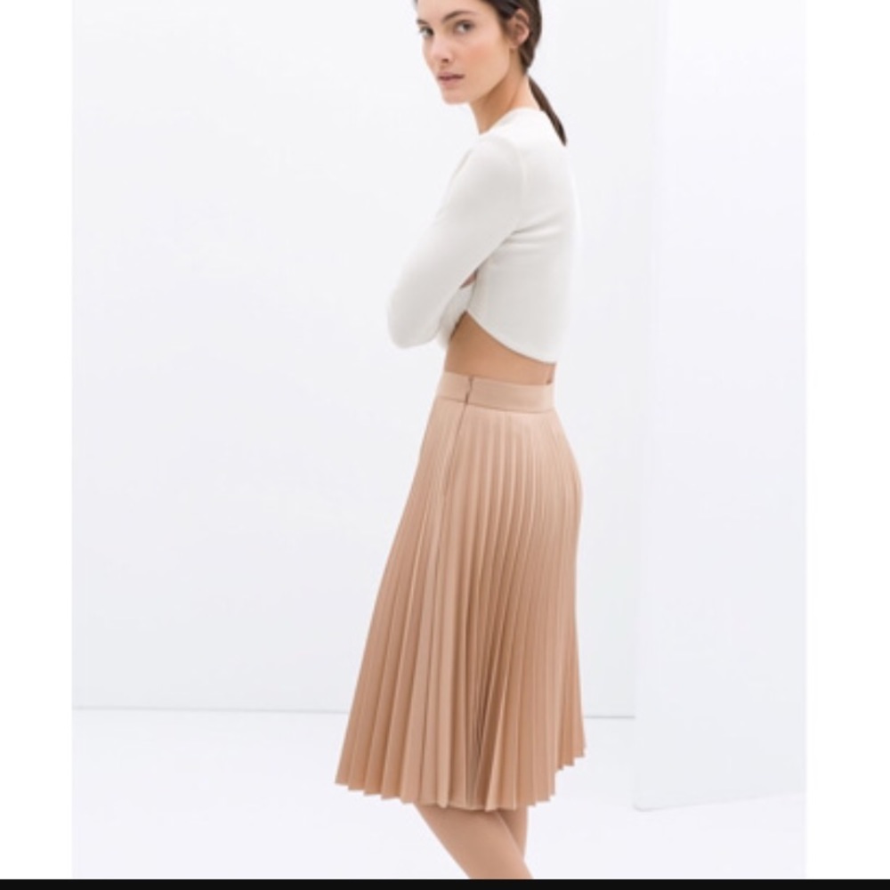 ZARA pink pleaded skirt