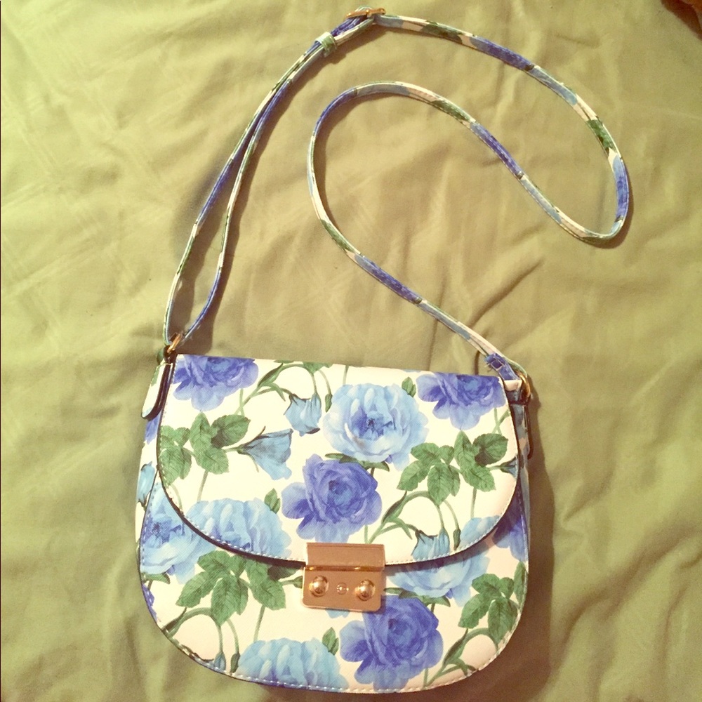Blue floral purse