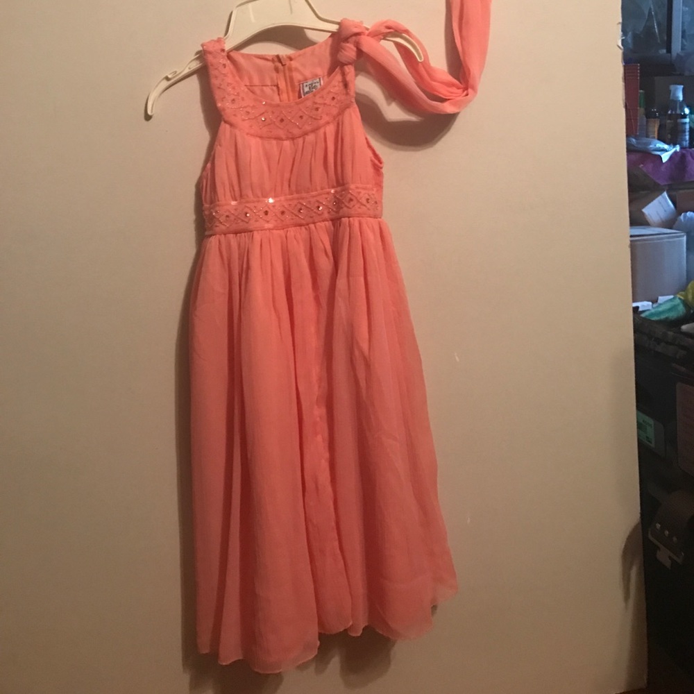Cotton kids little girls pink dress