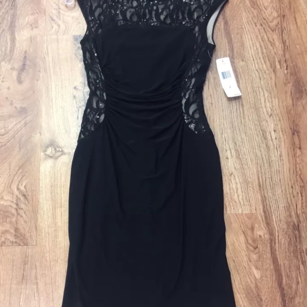 Ralph Lauren black illusion cocktail dress