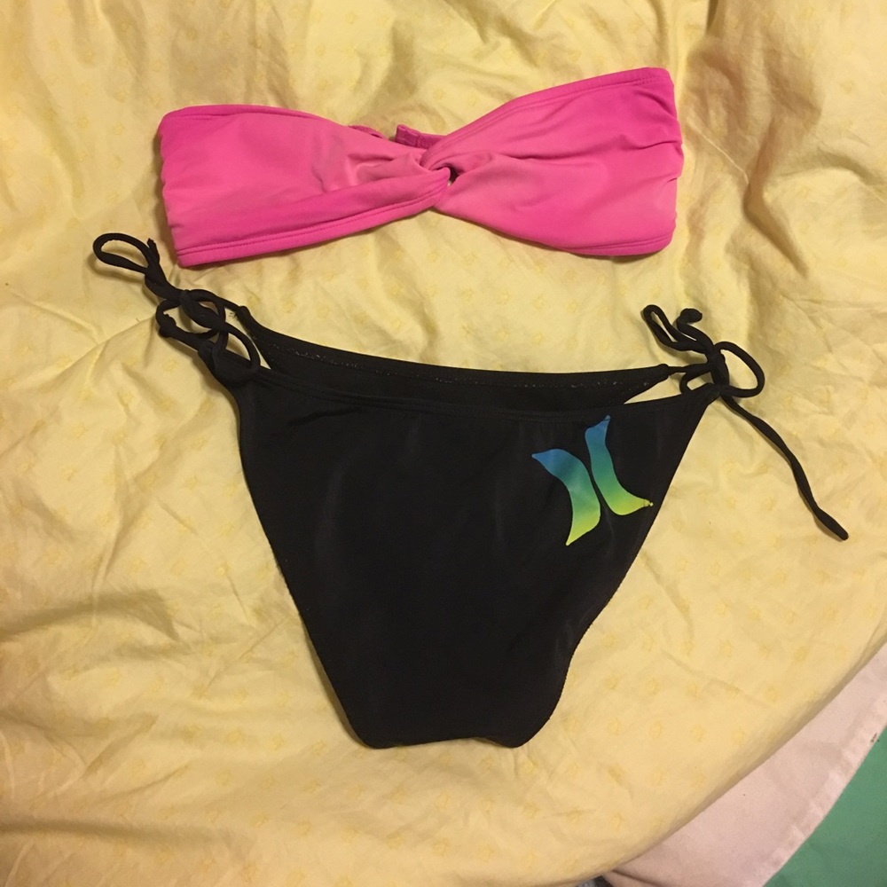 Pink and Black two piece Bikini