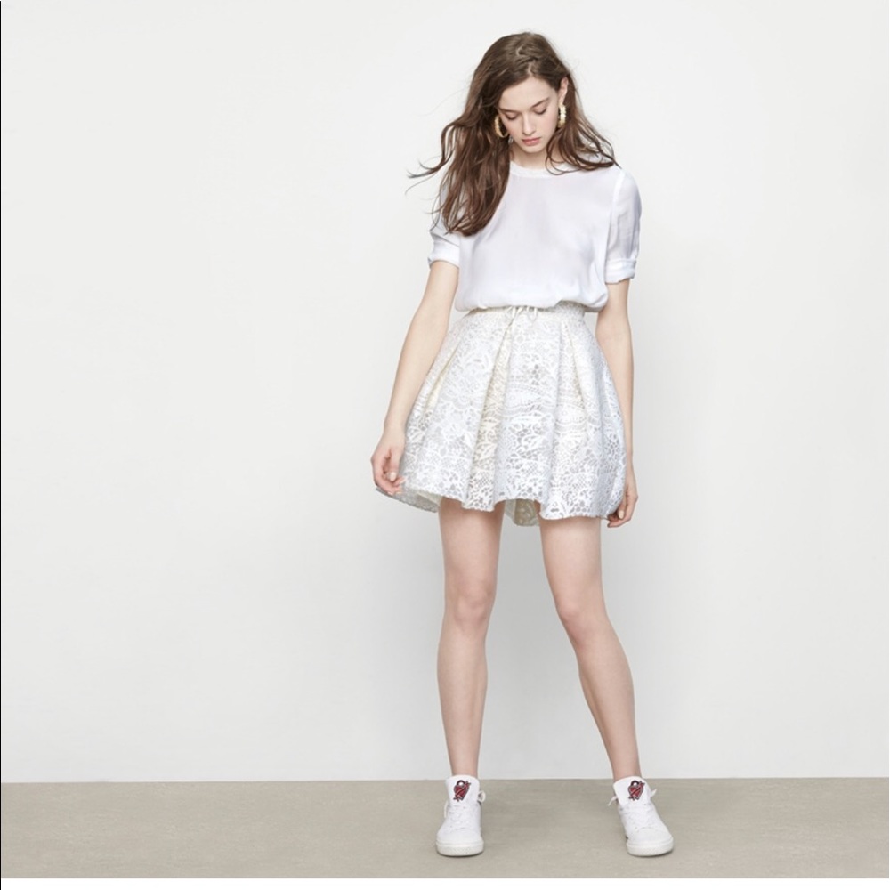 MAJE - white lace pleated skirt (size 1)