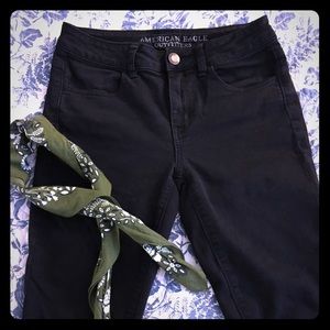 AEO Black Denim Hi-Rise Skinny Jeans