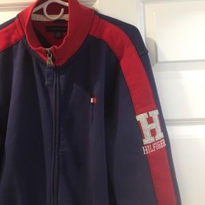 Vintage Tommy Hilfiger full zip red and blue coat