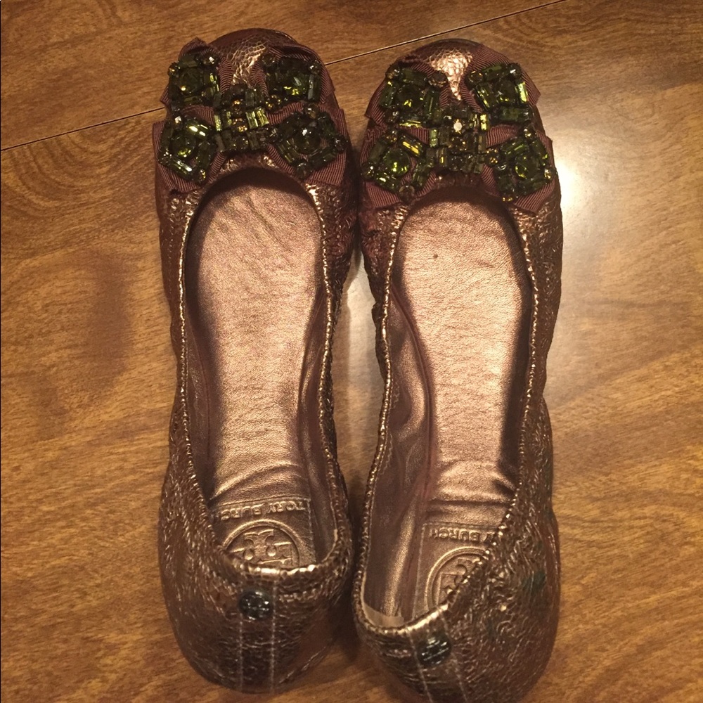 Tory Burch Azalea Mirror Gem Flats