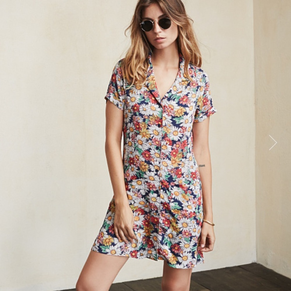 NWT floral button up shirt dress