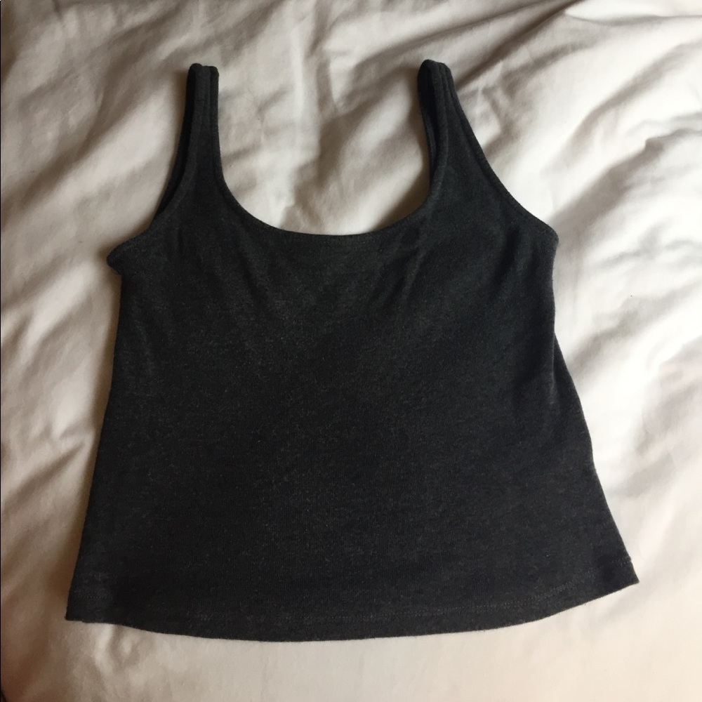 Dark Grey Brandy Melville Scoop Neck Tank