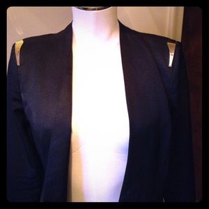 Stylish blazer with gold shoulder accents