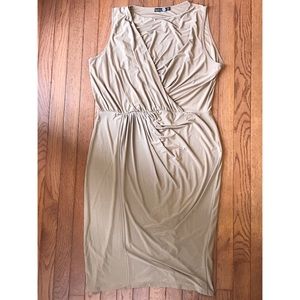 Nude faux wrap dress