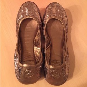 Tory burch Eddie bronze glitter