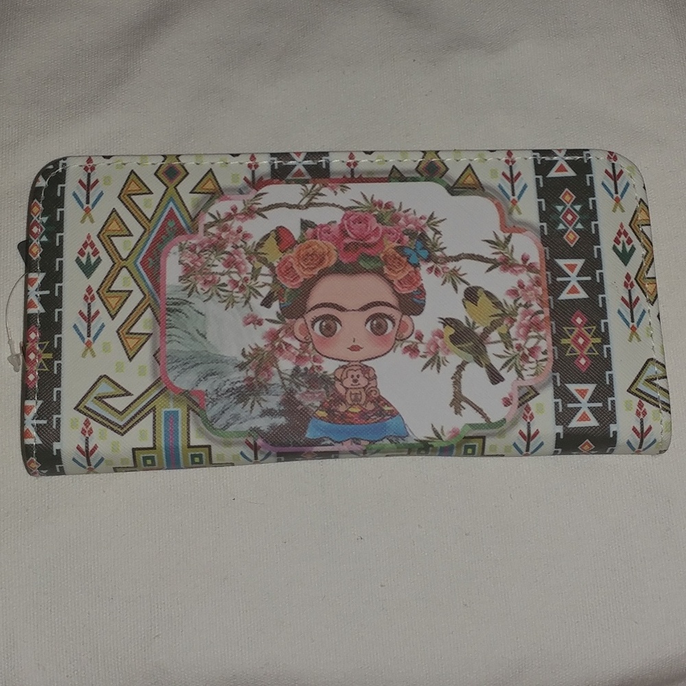 Frida Kahlo tribal  Mexican heritage Art   Wallet