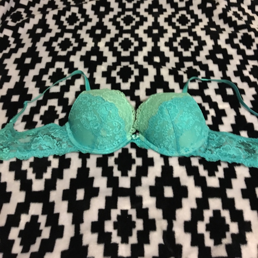 Blue push up bra