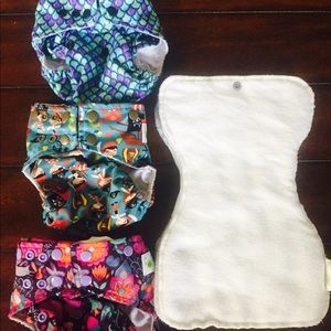 Lot of 6 Glowbug Cloth Diapers