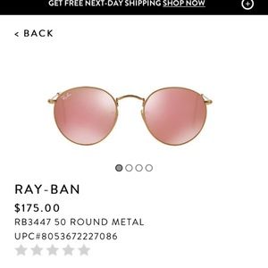 Ray ban round rose gold sunglasses