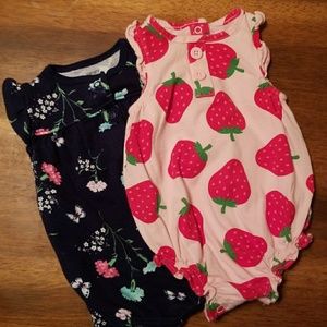 2 Carter's 3 month rompers