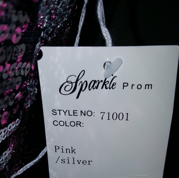 Sparkle nwt sz4 strapless silver and pink sequins - Picture 3 of 6
