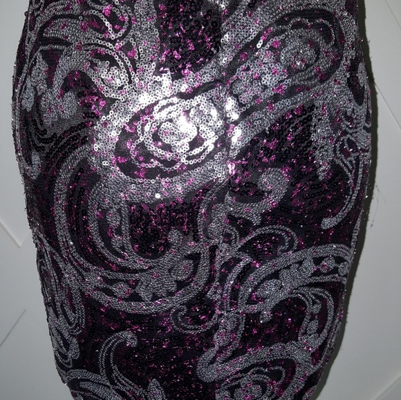 Sparkle nwt sz4 strapless silver and pink sequins - Picture 5 of 6