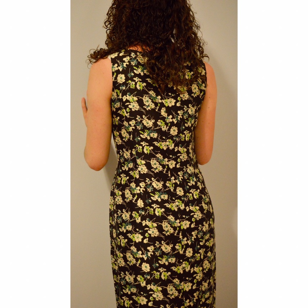 Brown and green Ann Taylor floral dress