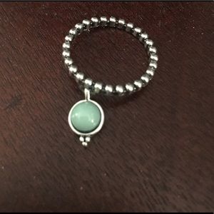 Silver Tone Plated Turquoise Ring