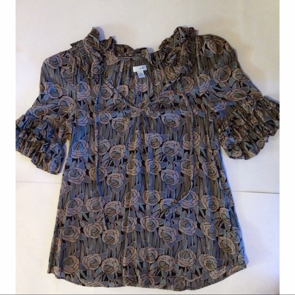 Anthropologie $20 Odille Spanish Floral Blouse - Picture 4 of 8