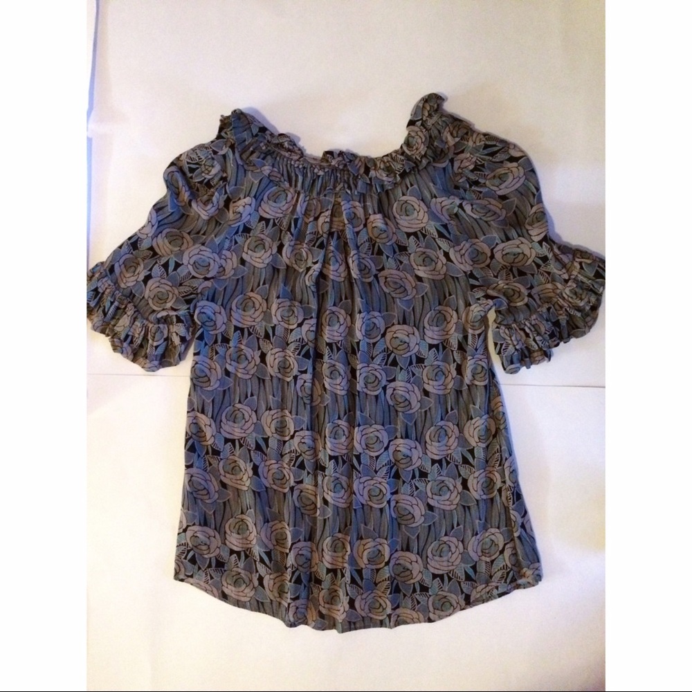 Anthropologie $20 Odille Spanish Floral Blouse - Picture 5 of 8