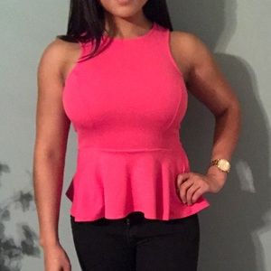 Hot Pink Peplum Top