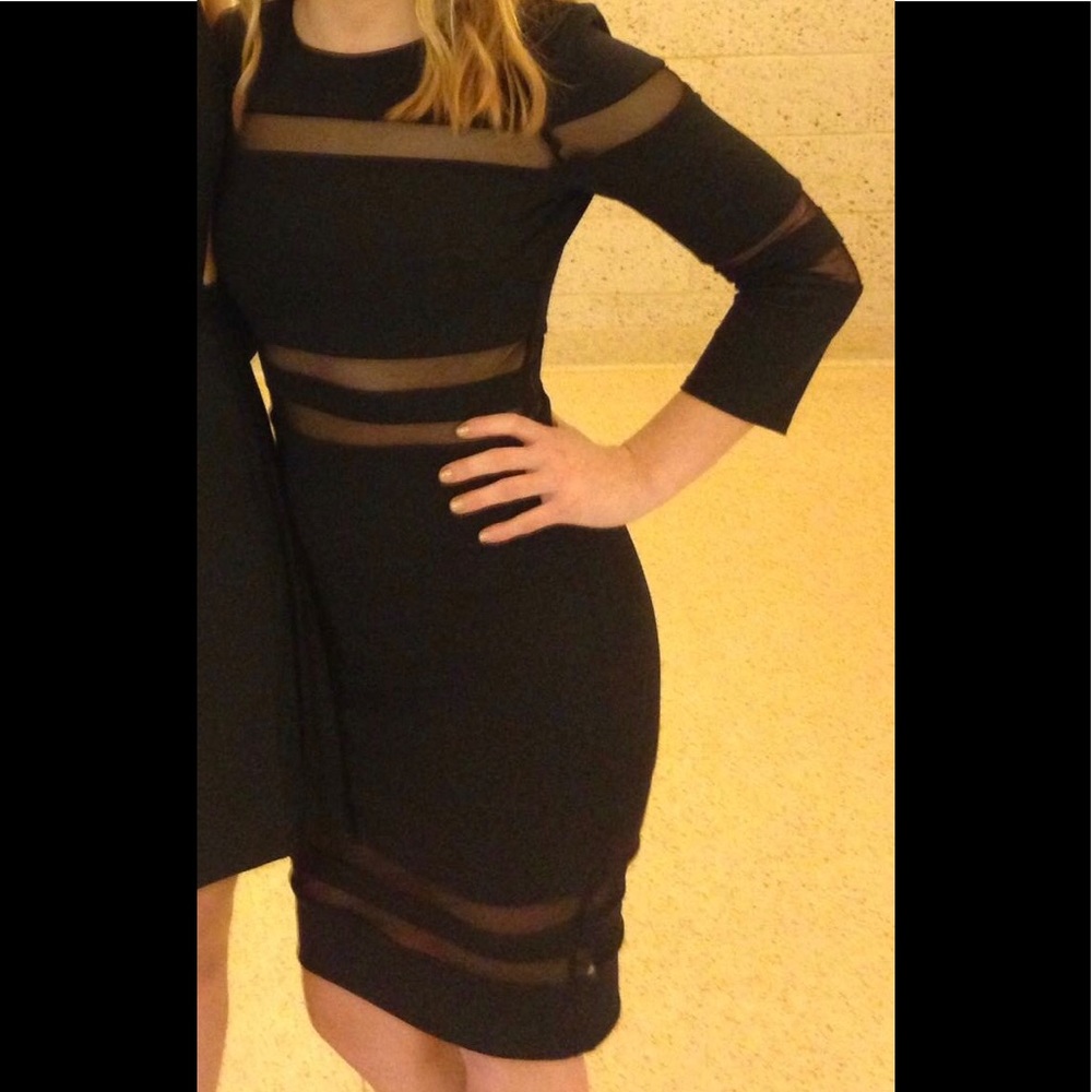 Black and mesh dress