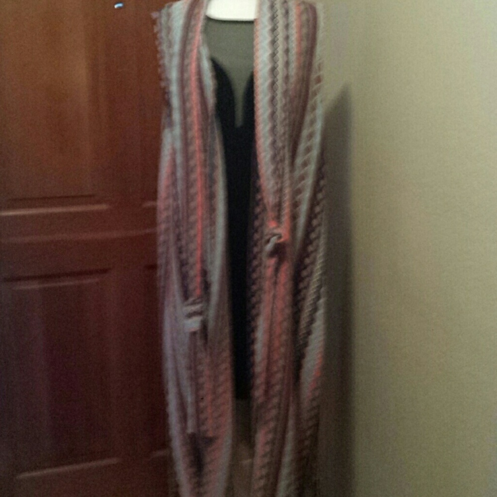 Long open Vest Duster with matching scarf