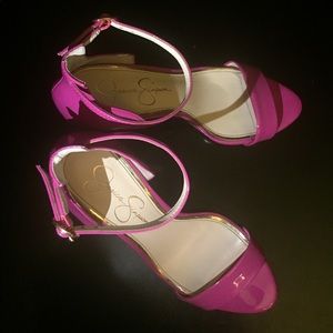 Patent Pink Jessica Simpson Sandal Pumps - Sz 38.5