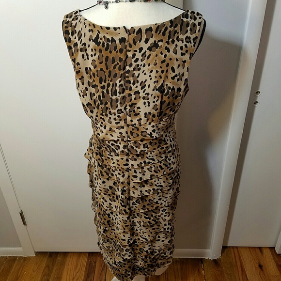New Directions Layered Animal Print Dress - Picture 4 of 6