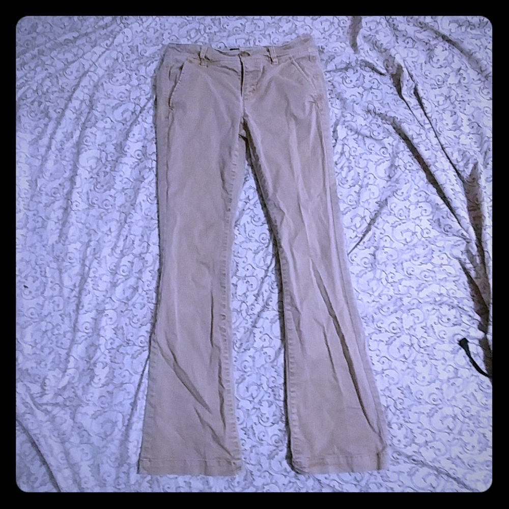Kick boot khaki pants