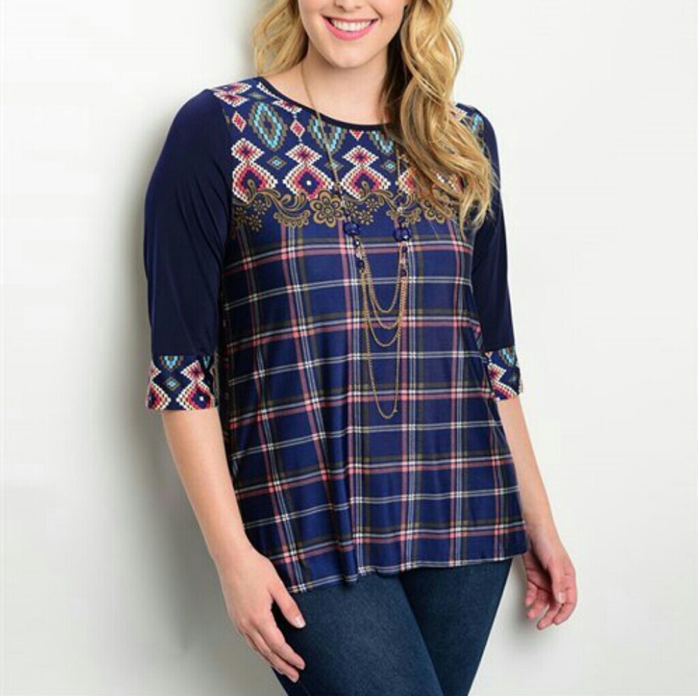 NWOT Navy Blue Olive Plus Size Top