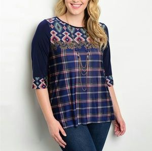 NWOT Navy Blue Olive Plus Size Top