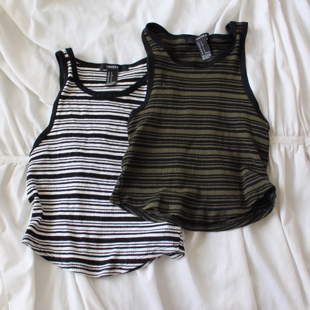 Two striped crop top bundle