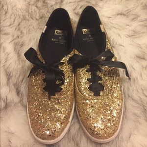 Kate Spade gold glitter Keds