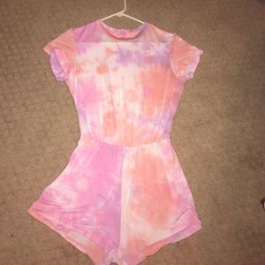 AA Pink, Orange, and Purple Tie Dye Romper!!