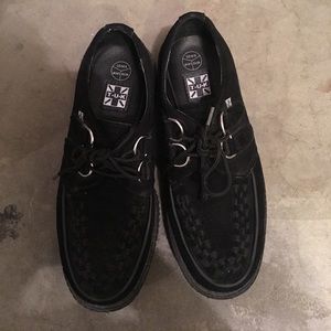 TUK black suede creepers