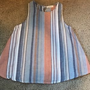 Chambray striped tank.