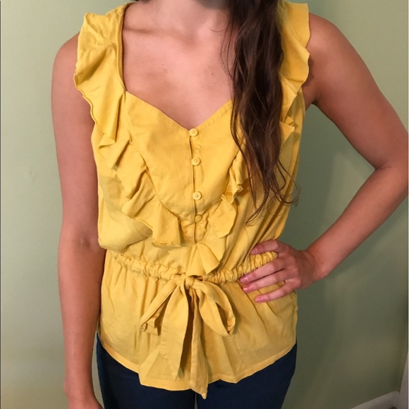 Fossil Blouse Top in Mustard Yellow Size S - Picture 1 of 4