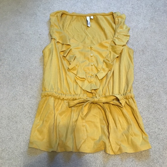 Fossil Blouse Top in Mustard Yellow Size S - Picture 2 of 4