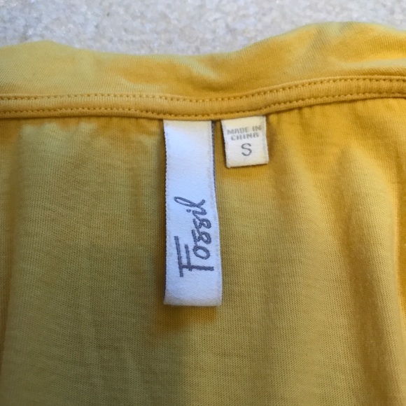 Fossil Blouse Top in Mustard Yellow Size S - Picture 4 of 4