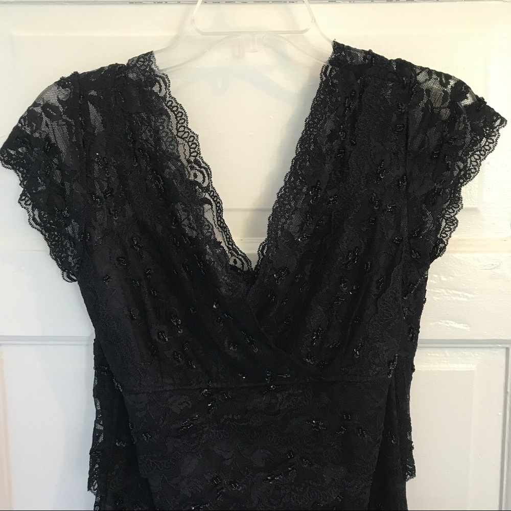Black lace and sequined cocktail dress - size 12