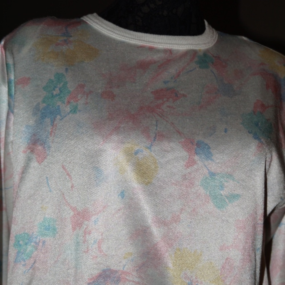 Large Cool Vintage 1980's Pastel Print Sweatshirt