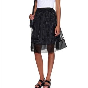 ELIZABETH AND JAMES - grid organza midi skirt