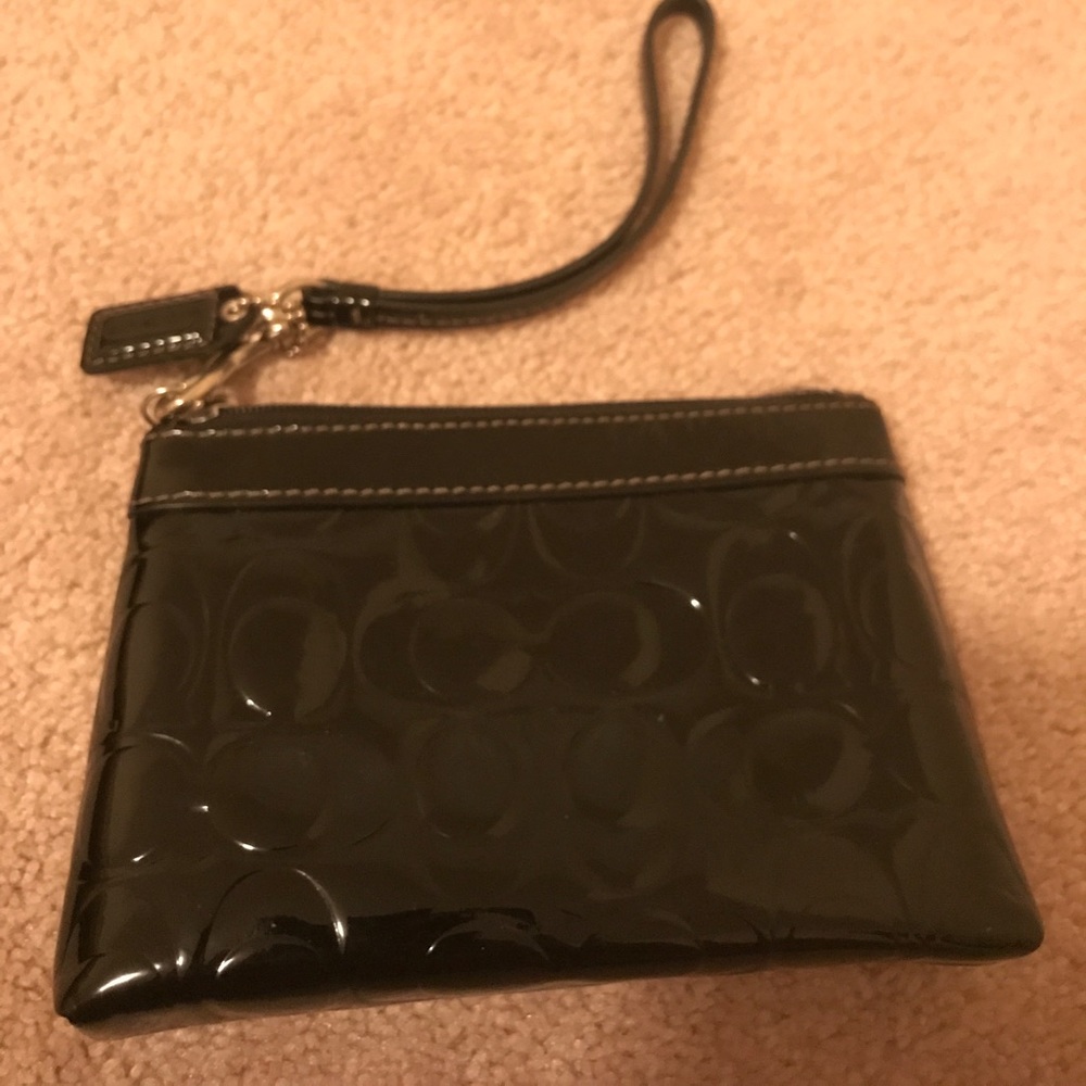 Black Patent Leather Wristlet