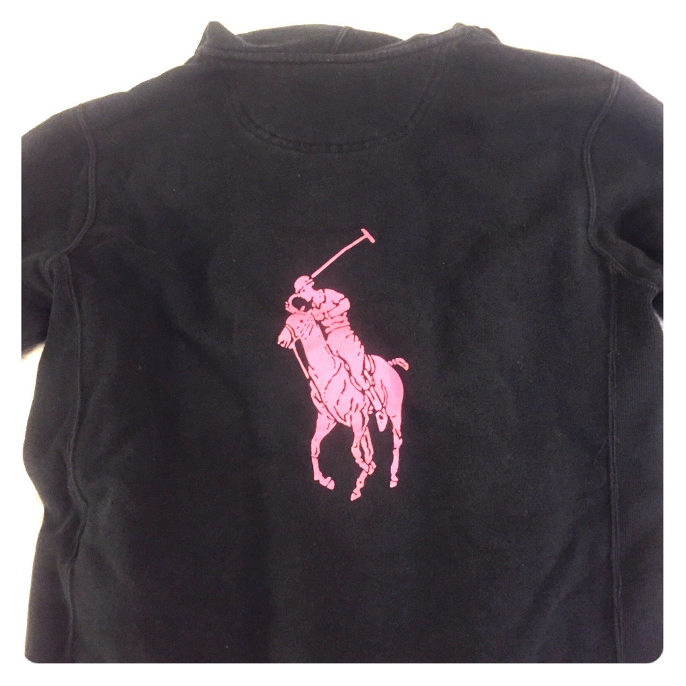 Rare black label Ralph Lauren pink pony zip up
