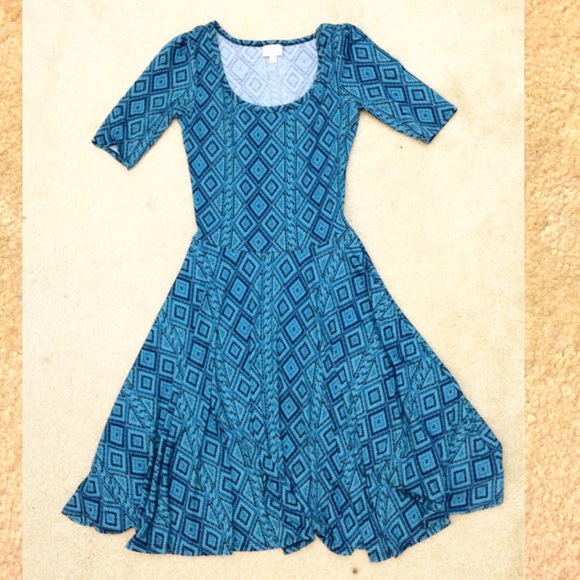 LuLaRoe Dresses & Skirts - {LuLaRoe} Geometric Teal Nicole Dress