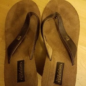 Cobian brown leather flip flops 6.5