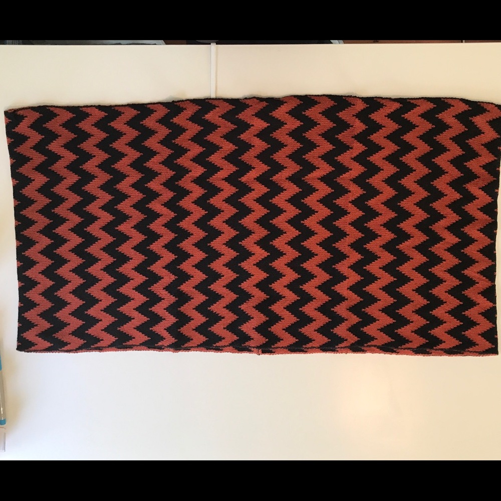 Black and orange chevron infinity scarf - one size